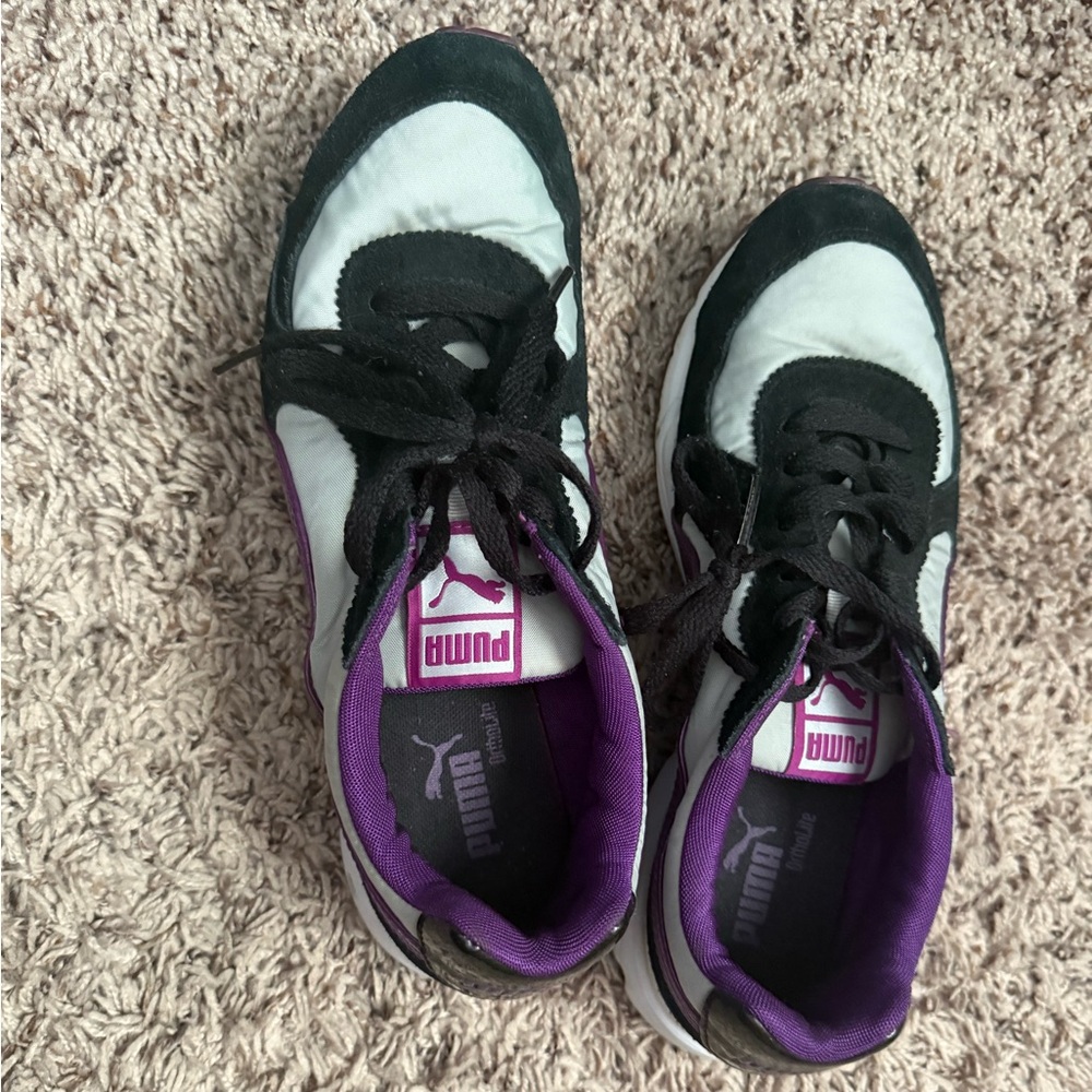 Puma Black and Purple Athletic Sneakers
